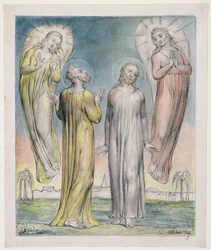 Andrew、Simon Peter Searching for Christ、illustration from &39;Paradise Regained&39; by John Milton、c.1816-18（pen und ink、gray Wash and wc on paper）